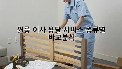 원룸 이사, 용달 서비스 종류별 비교분석!